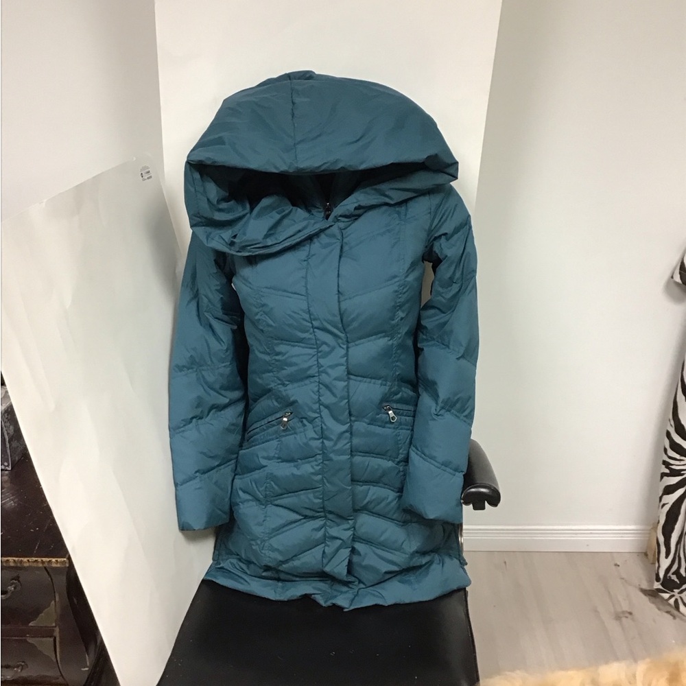 Larry Levine Blue Hooded Puffer Jacket